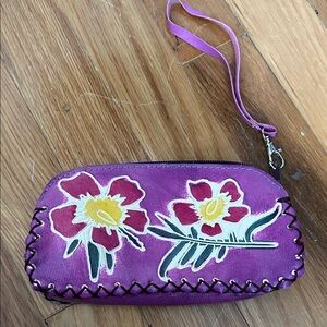 Vintage Purple Floral Women's wristlet